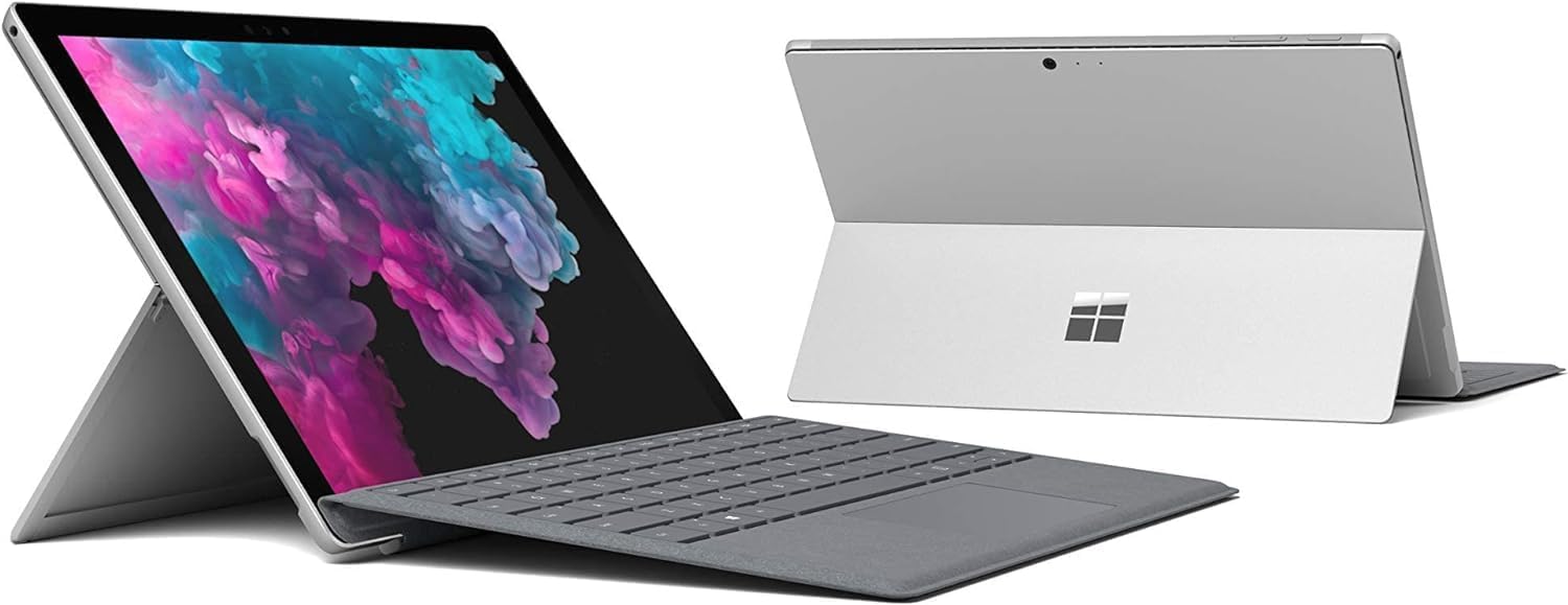 MICR0SOFT Surface Pro 6 | 8GB Ram, 256GB SSD, Intel i5 | 8th Generation | With Charger and Keyboard For Microsoft Surface Tablet (Renewed)