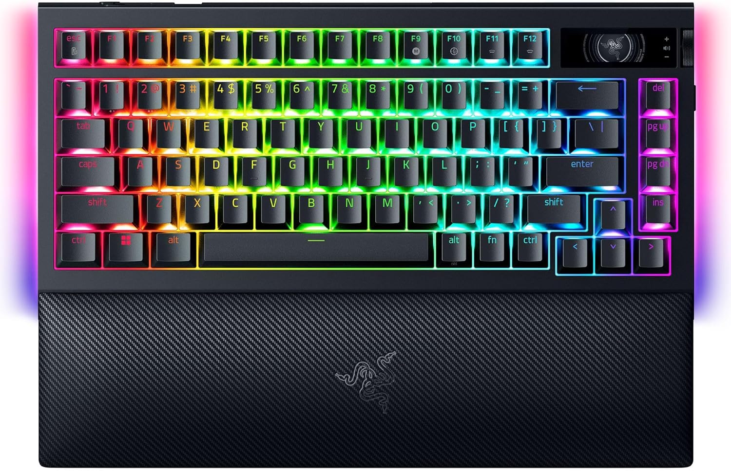 Razer BlackWidow V4 Pro 75% US Layout, Wireless Hot-swappable Gaming Keyboard, True 4K Hz Wireless,Bluetooth 5.1, OLED Display, Razer Command Dial - Black Razer BlackWidow V4 Pro 75% US Layout, Wireless Hot-swappable Gaming Keyboard, True 4K Hz Wireless,Bluetooth 5.1, OLED Display, Razer Command Dial - Black