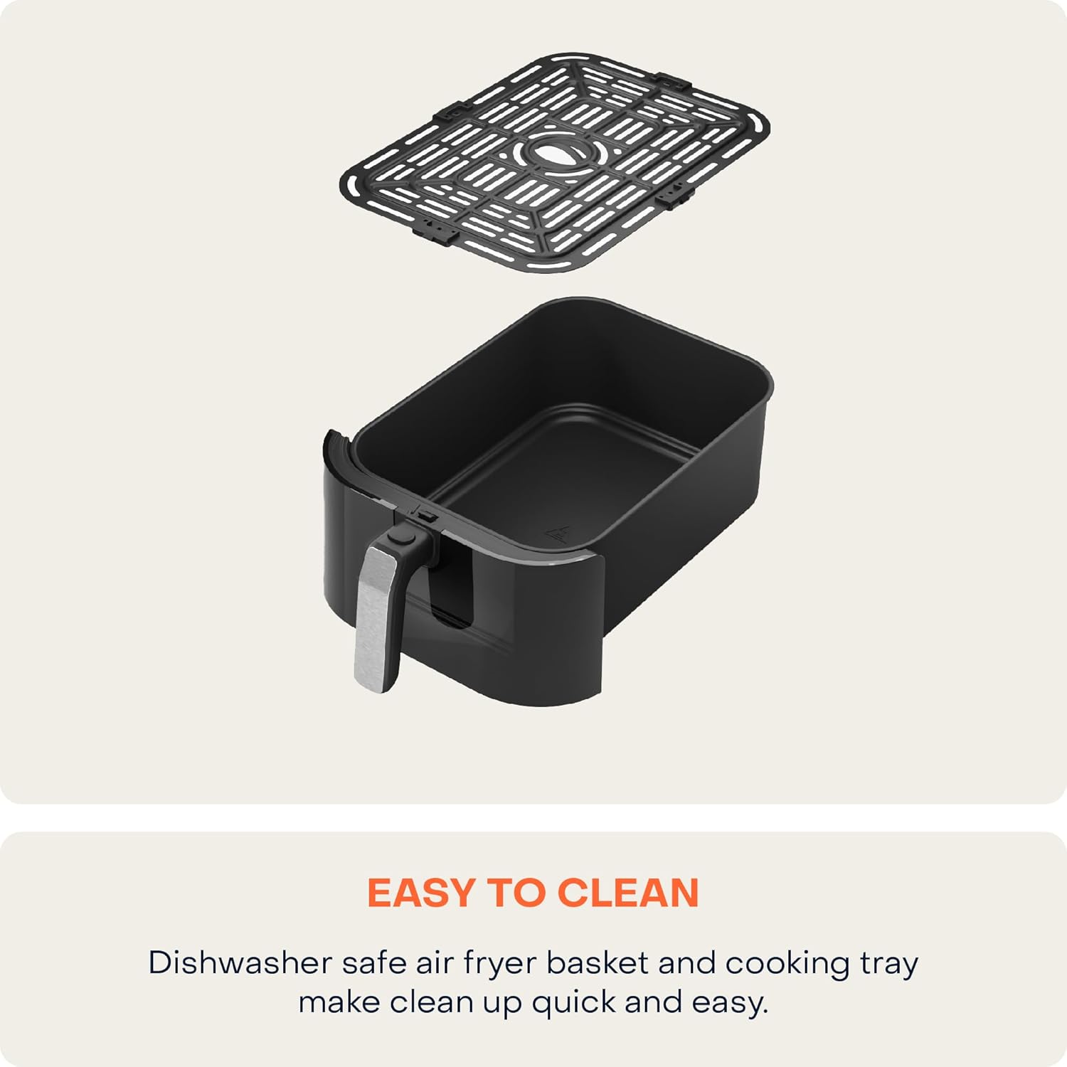 Nutricook Air Fryer Slim XL,7.6L Extra-Large Basket, Space-Saving Slim Design, Air Fry, Bake, Reheat, with 5 Presets, Clear Window & Internal Light, AFS200, Black, 1700 Watts, 2 Years limited Warranty