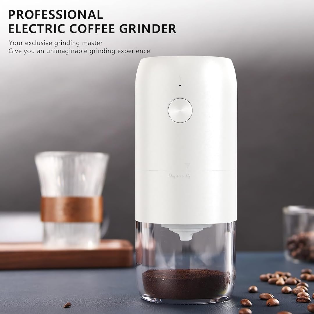 XVersion Coffee Grinder Electric, Electric Coffee Grinder Machine, مطحنة قهوة Coffee Bean Grinder Wireless w/Cleaning Brush and Removable Bowl, Adjustable Grinder Setting and Rechargeable Pearl White XVersion Coffee Grinder Electric, Electric Coffee Grinder Machine, مطحنة قهوة Coffee Bean Grinder Wireless w/Cleaning Brush and Removable Bowl, Adjustable Grinder Setting and Rechargeable Pearl White