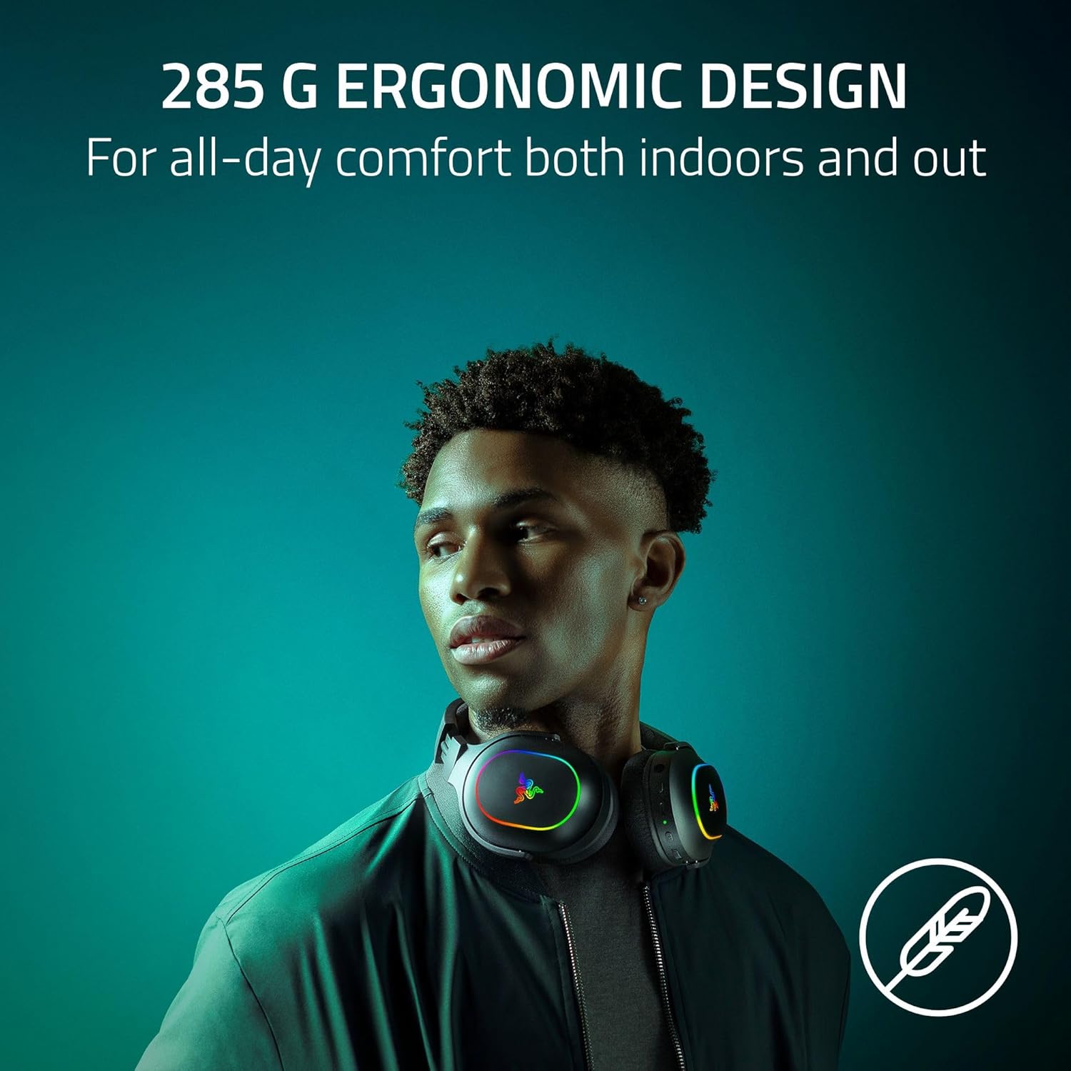 Razer Barracuda X Chroma Wireless Gaming Headset: 2.4GHz Wireless & Bluetooth, Lightweight, Chroma RGB, 40mm Drivers, Cardioid Mic, 70 Hr Battery, for PC, Mac, PS5, Switch, Smartphone - Black