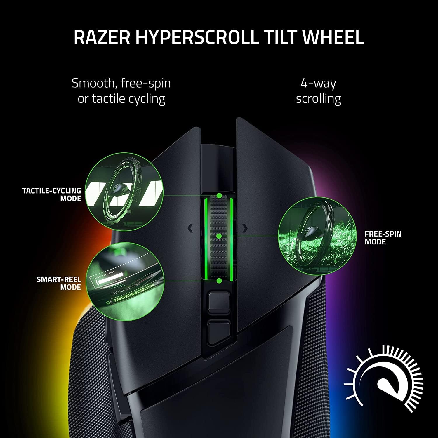 Razer Basilisk V3 Pro Customizable Wireless Gaming Mouse - Fast Optical Switches Gen-3, HyperScroll Tilt Wheel, Chroma RGB, 11 Programmable Buttons, Focus Pro 30K Optical Sensor - Classic Black