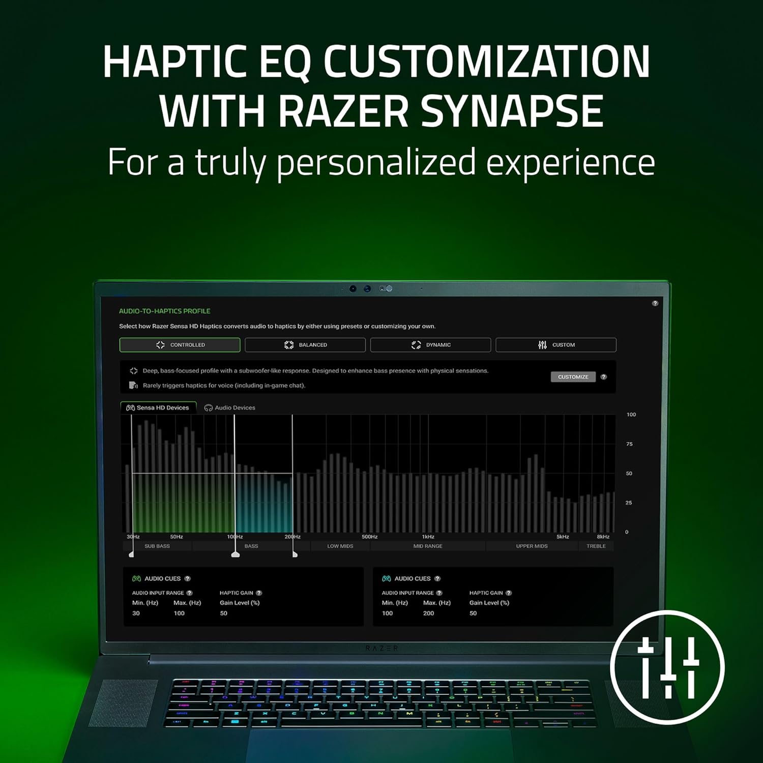 Razer Freyja HD Haptic Gaming Chair Cushion: Multi-Directional Haptics - Haptic EQ Customization via Synapse - HyperSpeed Wireless & Bluetooth - Adjustable Strap for Universal Fit - Black