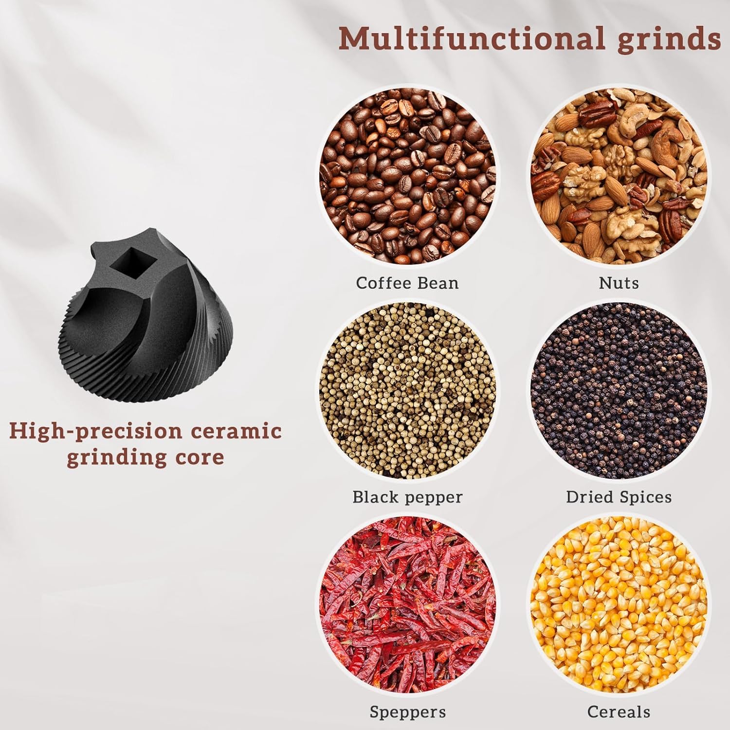 XVersion Coffee Grinder Electric, Electric Coffee Grinder Machine, مطحنة قهوة Coffee Bean Grinder Wireless w/Cleaning Brush and Removable Bowl, Adjustable Grinder Setting and Rechargeable Pearl White XVersion Coffee Grinder Electric, Electric Coffee Grinder Machine, مطحنة قهوة Coffee Bean Grinder Wireless w/Cleaning Brush and Removable Bowl, Adjustable Grinder Setting and Rechargeable Pearl White