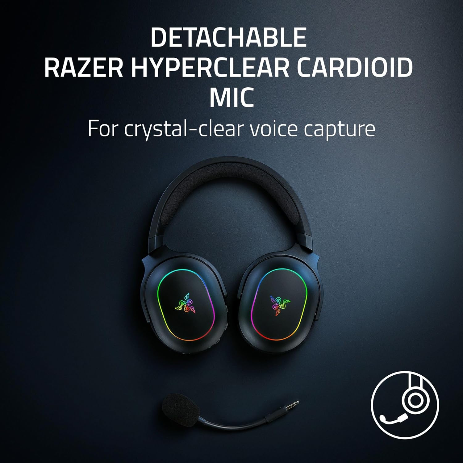 Razer Barracuda X Chroma Wireless Gaming Headset: 2.4GHz Wireless & Bluetooth, Lightweight, Chroma RGB, 40mm Drivers, Cardioid Mic, 70 Hr Battery, for PC, Mac, PS5, Switch, Smartphone - Black