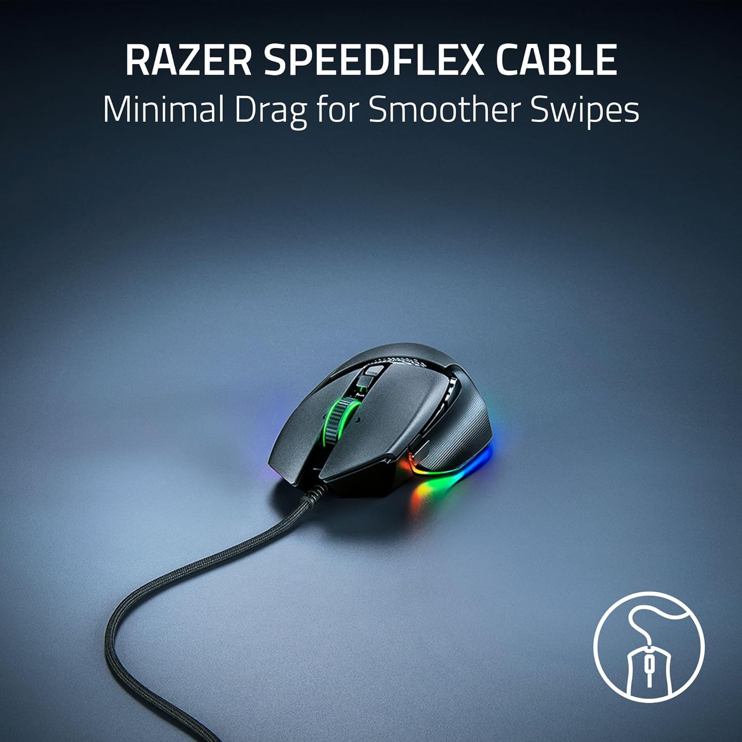 Razer Basilisk V3 35K Wired Ergonomic Gaming Mouse : HyperScroll Tilt Wheel - 35K DPI Optical Sensor Gen 2-13 Customizable Controls - Chroma RGB - Optical Switches Gen 3 - Speedflex Cable - Black