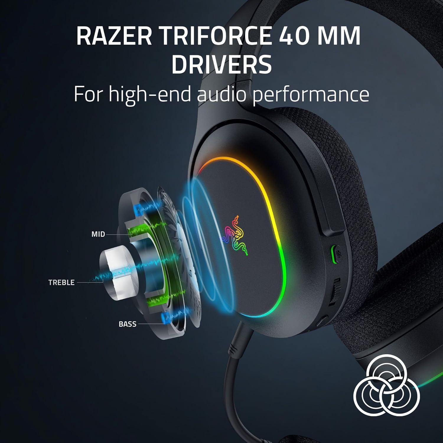 Razer Barracuda X Chroma Wireless Gaming Headset: 2.4GHz Wireless & Bluetooth, Lightweight, Chroma RGB, 40mm Drivers, Cardioid Mic, 70 Hr Battery, for PC, Mac, PS5, Switch, Smartphone - Black