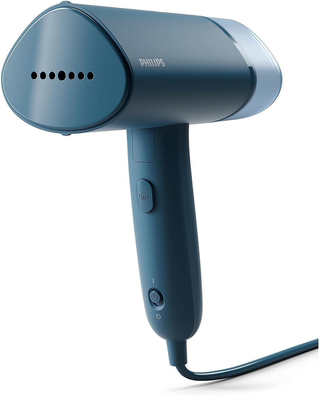 Philips Compact Handheld Steamer 3000 Series - 1000W - 20g/min Continuous Steam - 2M Cord Length - 100ML - Compact & Foldable - Blue - STH3000/26 Philips Compact Handheld Steamer 3000 Series - 1000W - 20g/min Continuous Steam - 2M Cord Length - 100ML - Compact & Foldable - Blue - STH3000/26