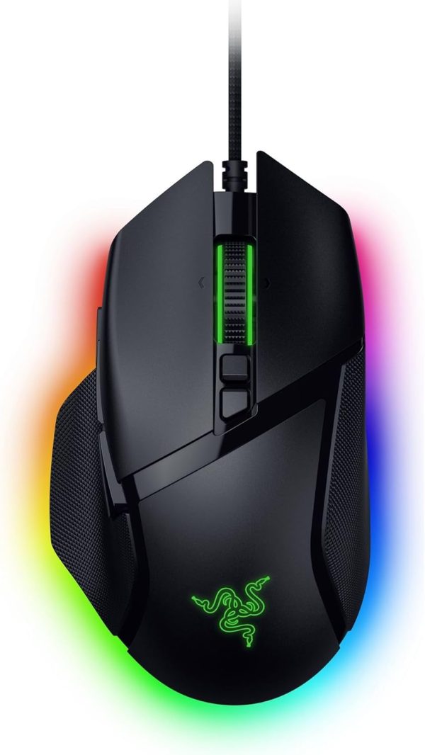 Razer Basilisk V3 35K Wired Ergonomic Gaming Mouse : HyperScroll Tilt Wheel - 35K DPI Optical Sensor Gen 2-13 Customizable Controls - Chroma RGB - Optical Switches Gen 3 - Speedflex Cable - Black