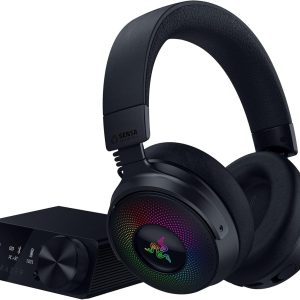 Razer Kraken V4 Pro Wireless Gaming Headset: OLED Control Hub - HD Haptics - 2.4GHz Wireless - Bluetooth - USB - 3.5 mm - Super Wideband Mic - For PC, Mac, PS5 - Black