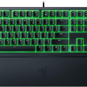 Razer Ornata V3 X Gaming Keyboard - US Layout, Low-Profile Keys, Silent Membrane Switches, UV-Coated Keycaps, Spill Resistant, Chroma RGB Lighting, Ergonomic Wrist Rest - Classic Black