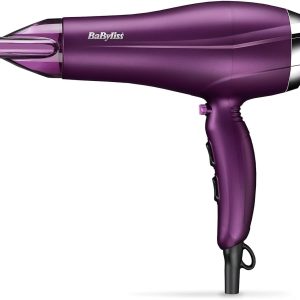 BaByliss Velvet Orchid 2300 DC Hair Dryer, Built-in 3 Heat & 2 Speed Settings With Cool Shot, Ionic frizz-Control For Smooth Hair, Stylish Lightweight Design For Comfort Use, 5513PSDE