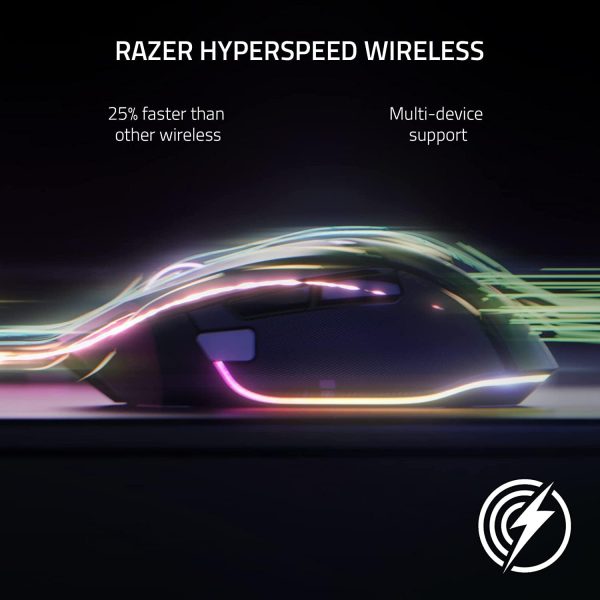 Razer Basilisk V3 Pro Customizable Wireless Gaming Mouse - Fast Optical Switches Gen-3, HyperScroll Tilt Wheel, Chroma RGB, 11 Programmable Buttons, Focus Pro 30K Optical Sensor - Classic Black