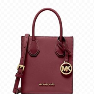 Michael Kors Womens Mercer Extra-Small Pebbed Leather Crossbody Bag Handbag