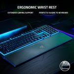 Razer Ornata V3 X Gaming Keyboard - US Layout, Low-Profile Keys, Silent Membrane Switches, UV-Coated Keycaps, Spill Resistant, Chroma RGB Lighting, Ergonomic Wrist Rest - Classic Black