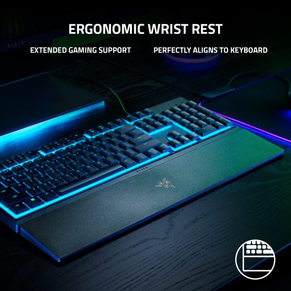 Razer Ornata V3 X Gaming Keyboard - US Layout, Low-Profile Keys, Silent Membrane Switches, UV-Coated Keycaps, Spill Resistant, Chroma RGB Lighting, Ergonomic Wrist Rest - Classic Black