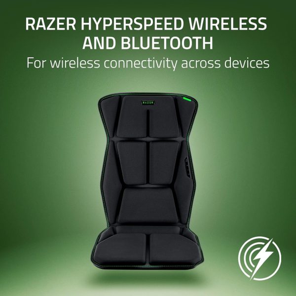 Razer Freyja HD Haptic Gaming Chair Cushion: Multi-Directional Haptics - Haptic EQ Customization via Synapse - HyperSpeed Wireless & Bluetooth - Adjustable Strap for Universal Fit - Black