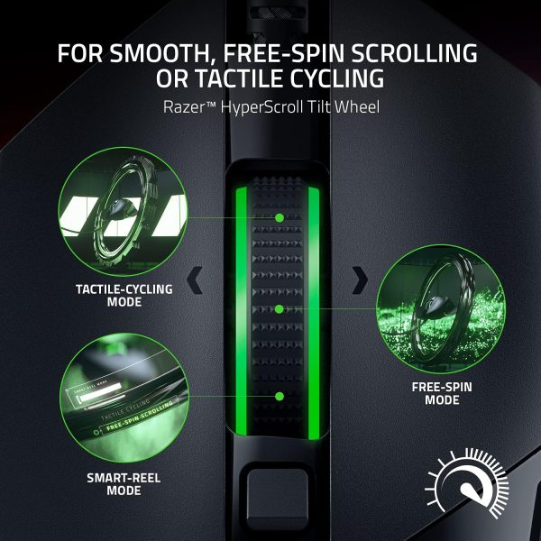 Razer Basilisk V3 Customizable Ergonomic Gaming Mouse: Fastest Mouse Switch - Chroma RGB Lighting 26K DPI Optical Sensor 11 Programmable Buttons HyperScroll Tilt Wheel Classic Black