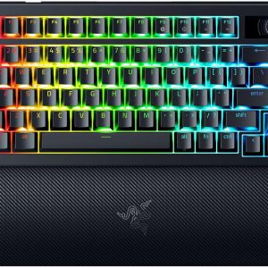 Razer BlackWidow V4 Pro 75% US Layout, Wireless Hot-swappable Gaming Keyboard, True 4K Hz Wireless,Bluetooth 5.1, OLED Display, Razer Command Dial - Black