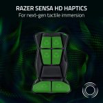 Razer Freyja HD Haptic Gaming Chair Cushion: Multi-Directional Haptics - Haptic EQ Customization via Synapse - HyperSpeed Wireless & Bluetooth - Adjustable Strap for Universal Fit - Black