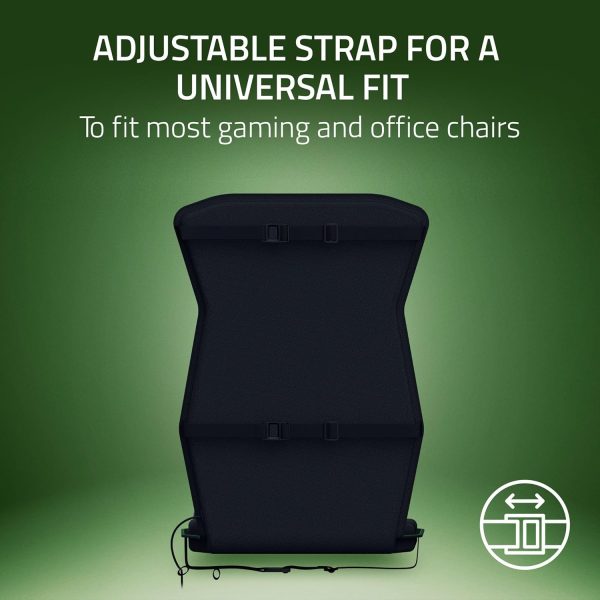Razer Freyja HD Haptic Gaming Chair Cushion: Multi-Directional Haptics - Haptic EQ Customization via Synapse - HyperSpeed Wireless & Bluetooth - Adjustable Strap for Universal Fit - Black
