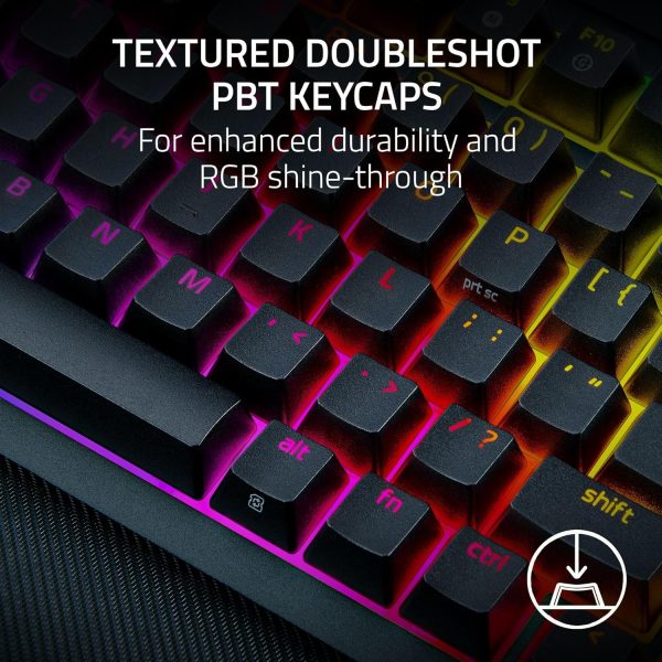 Razer BlackWidow V4 Pro 75% US Layout, Wireless Hot-swappable Gaming Keyboard, True 4K Hz Wireless,Bluetooth 5.1, OLED Display, Razer Command Dial - Black