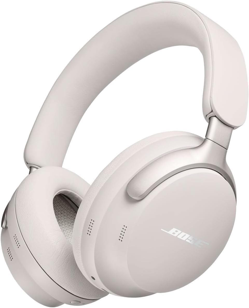 Bose QuietComfort Ultra Wireless Noise Cancelling Headphones with Spatial Audio, Over-the-Ear Headphones with Mic, Up to 24 Hours of Battery Life, White Smoke 2023