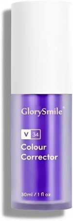 GlorySmile v34 Color Correcting Toothpaste 30ml, Teeth Whitening Purple Serum, Purple Toothpaste For Yellow Teeth, Teeth Correcting Whitening Gel, Remove Tea Coffee Wine Smoking Stains Oral Care