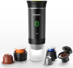 Omana 3-in-1 Portable Coffee Machine Wireless Electric Self Heating Capsules Pods Espresso for Car Home Office Camping Travel Maker 3in1