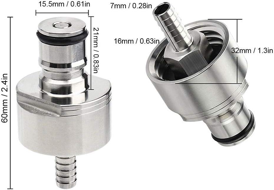 Asixxsix Carbonation Cap, Portable Homebrew Kegging Equipment, Quickly Disconnected Ball Lock Carbonation Cap, 2Pcs for Bottle Drink Bottle