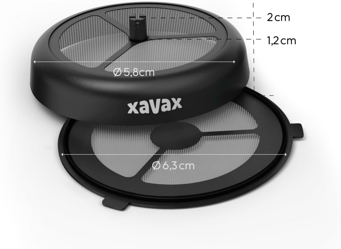 Xavax Permanent pad set of 2 (for Philips Senseo and identical coffee pod machines, pad filter for coffee powder, loose tea, coffee permanent pads refillable, dishwasher-safe coffee filter) black
