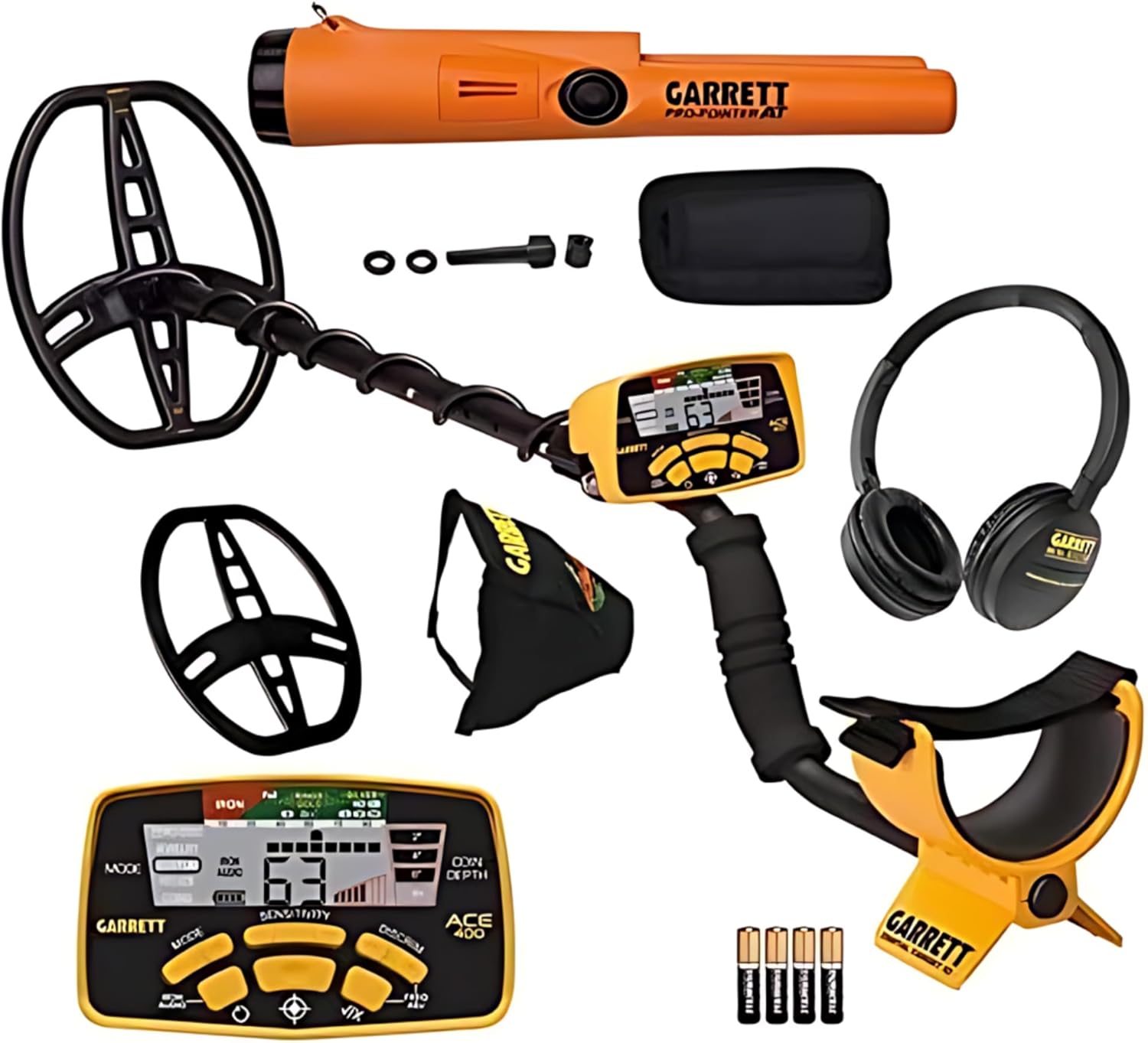 Garrett Metal Detectors - ACE 400 with DD Waterproof Search Coil and Pro-Pointer AT Garrett Metal Detectors - ACE 400 with DD Waterproof Search Coil and Pro-Pointer AT