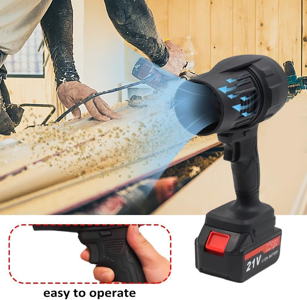 Alsaffan Jet dry Mini blower Turbo Jet Fan with 21V 2PCS Large Capacity Battery Lightweight Body Turbine Motor Strong Power Speed Clear the Fallen Leaves and Dust at Home