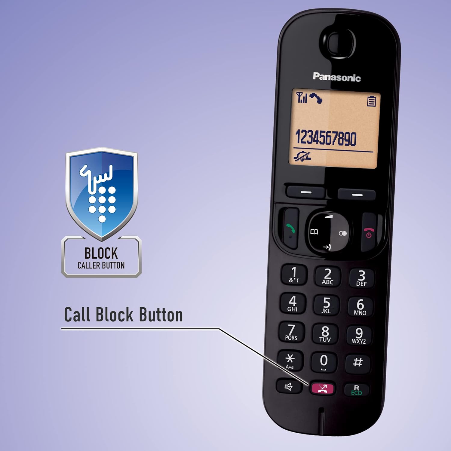 Panasonic KX-TGC260 Digital Cordless Phone: 18-min answering machine, dedicated call block button, an easy-to-read dot-matrix display and a hands-free speakerphone