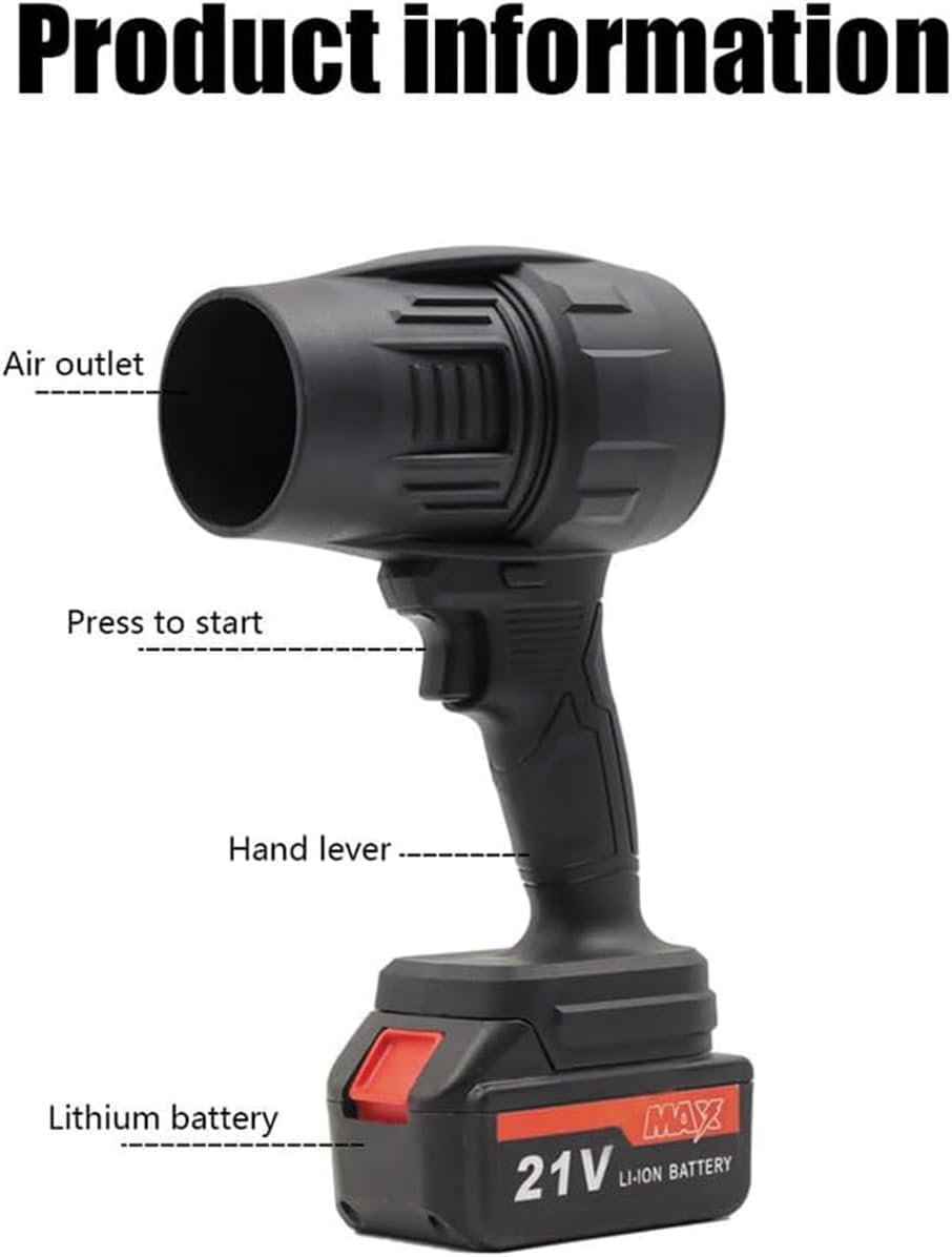 Alsaffan Jet dry Mini blower Turbo Jet Fan with 21V 2PCS Large Capacity Battery Lightweight Body Turbine Motor Strong Power Speed Clear the Fallen Leaves and Dust at Home