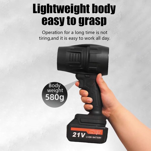 Alsaffan Jet dry Mini blower Turbo Jet Fan with 21V 2PCS Large Capacity Battery Lightweight Body Turbine Motor Strong Power Speed Clear the Fallen Leaves and Dust at Home