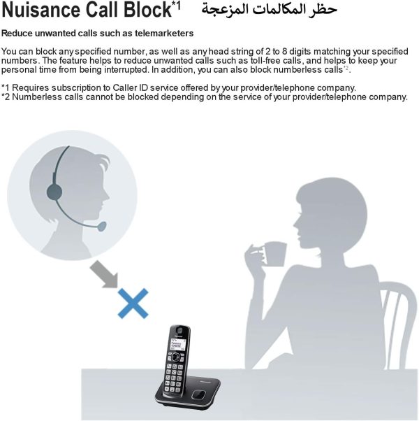 Panasonic Digital Corded/Cordless Phone with Call Blocking, 1 Corded Handset and 1 Cordless Handset - KX-TGF310UE1 (Black)