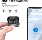 TOZO A1 Wireless Bluetooth Headphones, Lightweight Bluetooth 5.3 Headphones, IPX5 Wireless Bluetooth Headset with High Fidelity Sound, Charging Case, Touch Control Black