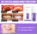 GlorySmile v34 Color Correcting Toothpaste 30ml, Teeth Whitening Purple Serum, Purple Toothpaste For Yellow Teeth, Teeth Correcting Whitening Gel, Remove Tea Coffee Wine Smoking Stains Oral Care