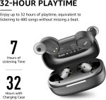 TOZO A1 Wireless Bluetooth Headphones, Lightweight Bluetooth 5.3 Headphones, IPX5 Wireless Bluetooth Headset with High Fidelity Sound, Charging Case, Touch Control Black