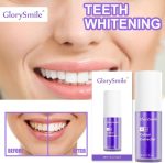 GlorySmile v34 Color Correcting Toothpaste 30ml, Teeth Whitening Purple Serum, Purple Toothpaste For Yellow Teeth, Teeth Correcting Whitening Gel, Remove Tea Coffee Wine Smoking Stains Oral Care