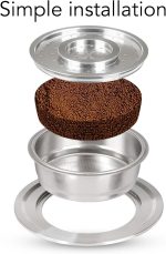 Coffee Capsule Cup for SENSEO Coffee Machines, Refillable Coffee Pods, Reusable Coffee Capsules Kit with Adapter & Filter Paper, Stainless Steel Cups Filters