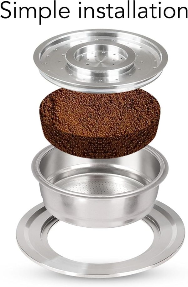 Coffee Capsule Cup for SENSEO Coffee Machines, Refillable Coffee Pods, Reusable Coffee Capsules Kit with Adapter & Filter Paper, Stainless Steel Cups Filters