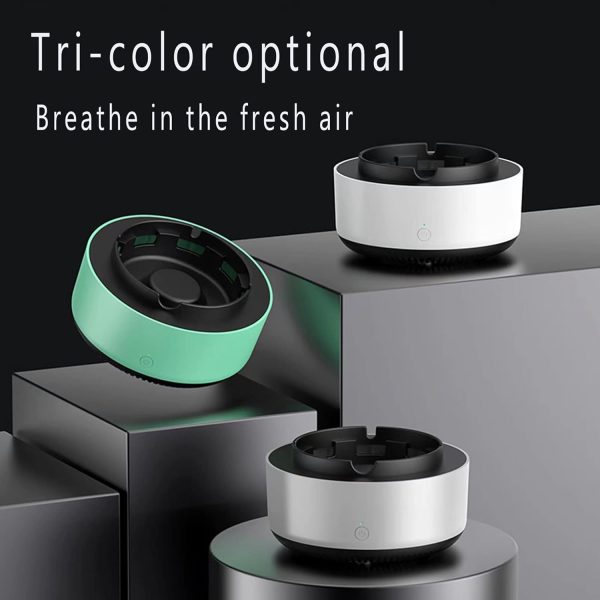 Xugenxes Indoor Ashtray - 2 in 1 Multifunctional Ashless Air Purifier with Filter Ashtray, Best for Family Car or Office (Grey)