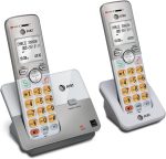 AT&T Cordless Phone, 2 Handsets - Silver, Landline Telephone with DECT 6.0, Full-Duplex Speakerphone, Caller ID/Call Waiting, ECO mode, Backlit Screen & Keypad