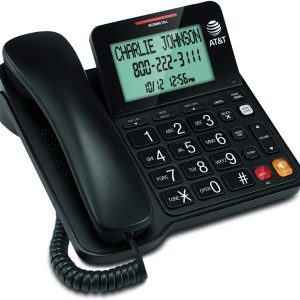 AT&T CL2940 Corded Phone with Speakerphone, Extra-Large Tilt Display/Buttons, Caller ID/Call Waiting and Audio Assist, Black