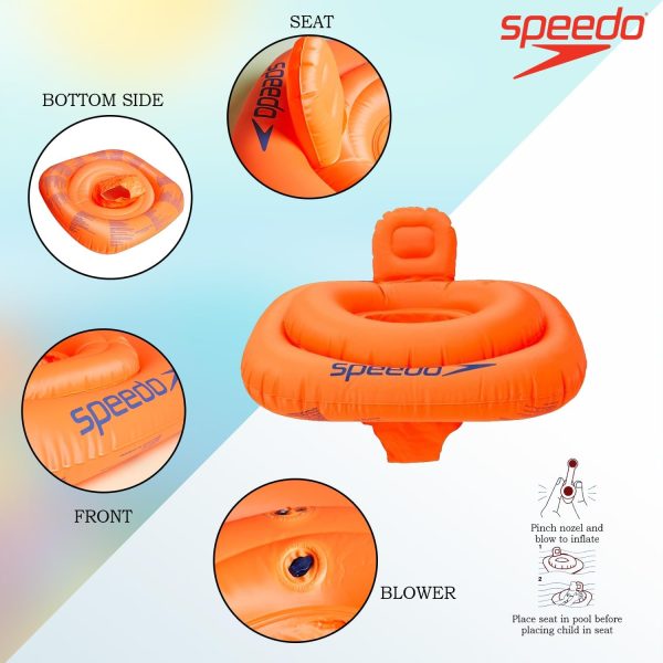 Speedo Unisex Child Seasquad 0-12 Months Swim Seat - Orange, One Size