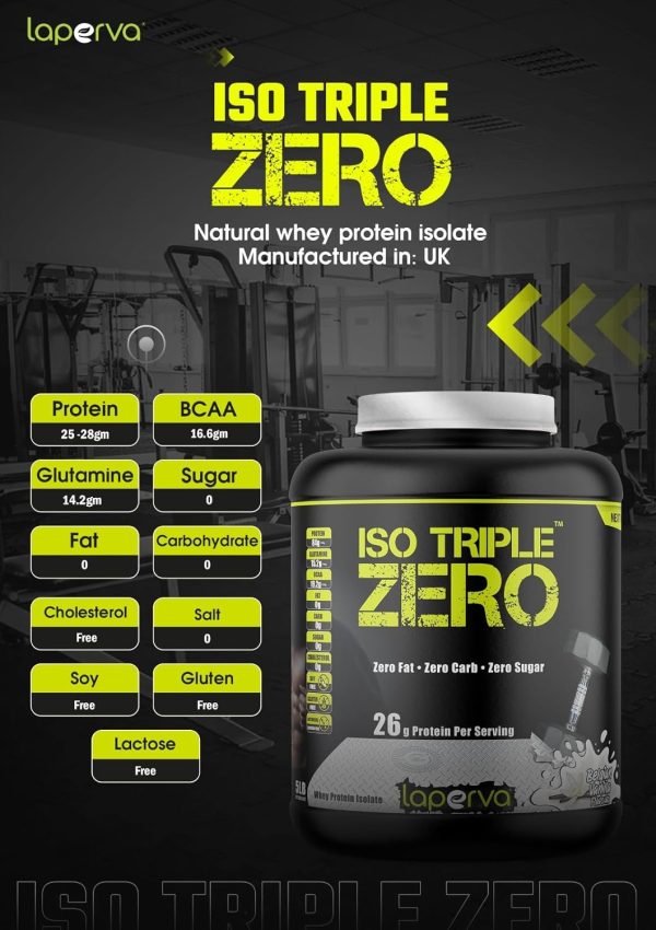 Laperva Protein Powder – Whey Protein Isolate Powder – Belgian Chocolate Flavor Whey Protein – Zero Fat, Carbs and Sugar Whey Protein – Protein Supplements & Muscle Gainer 2 Lbs.