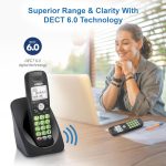 VTech [New] VG131-11 DECT 6.0 Cordless Phone - Bluetooth Connection, Blue-White Display, Big Buttons, Full Duplex, Caller ID, Easy Wall Mount, 1000ft Range (Black)
