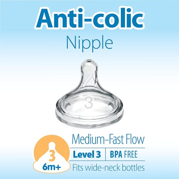 Dr. Brown's Dr - Level 3 Wide-Neck Silicone Options+ Nipple, 2-Pack